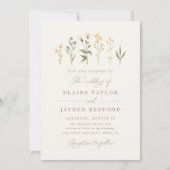 Elegant Boho Wildflower Wedding Kaart (Voorkant)