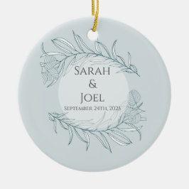 Elegant Boho Wildflower Wedding Keramisch Ornament