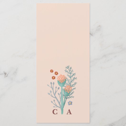 Elegant Boho Wildflower Wedding Menu (Achterkant)