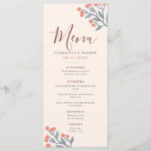 Elegant Boho Wildflower Wedding Menu (Voorkant)