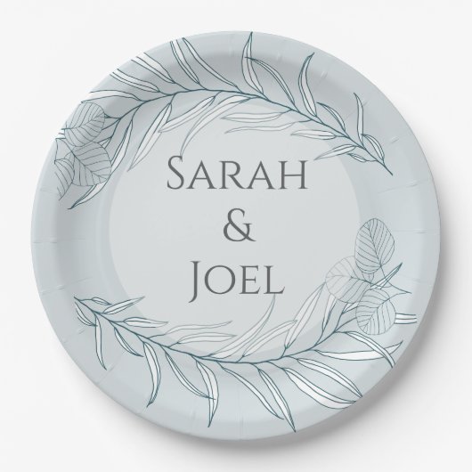 Elegant Boho Wildflower Wedding Papieren Bordje (Voorkant)