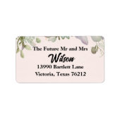 Elegant BOHO Wildflower Wedding Return Address Etiket (Voorkant)