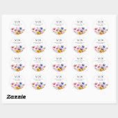 Elegant Boho Wildflower Wedding Ronde Sticker (Vel)