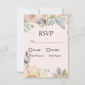 Elegant BOHO Wildflower Wedding RSVP Kaartje (Voorkant)