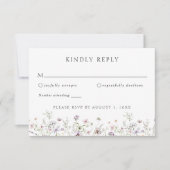 Elegant Boho Wildflower Wedding RSVP Reactie Kaart (Voorkant)