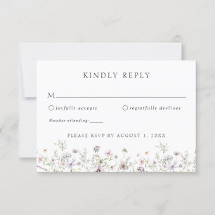 Elegant Boho Wildflower Wedding RSVP Reactie Kaart