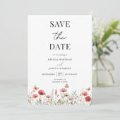 Elegant Boho Wildflower Wedding Save The Date (Staand voorkant)