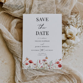 Elegant Boho Wildflower Wedding Save The Date