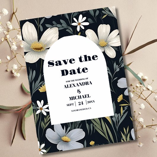 Elegant Boho Wildflower Wedding Save The Date