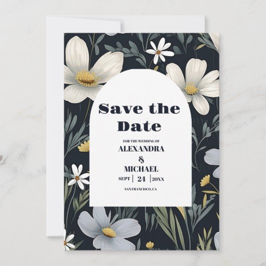 Elegant Boho Wildflower Wedding Save The Date (Voorkant)