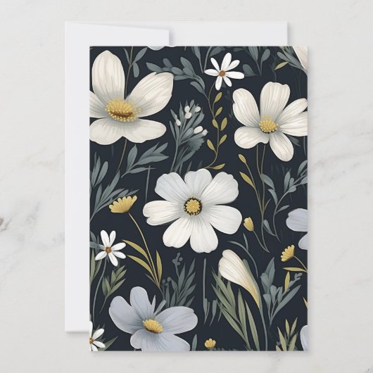 Elegant Boho Wildflower Wedding Save The Date (Achterkant)