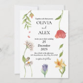 Elegant Boho Wildflower Wedding Uitnodiging (Voorkant)