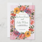 Elegant Boho Wildflower Wedding Uitnodiging (Voorkant)