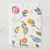 Elegant Boho Wildflower Wedding Uitnodiging (Achterkant)