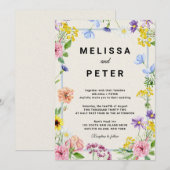 Elegant Boho Wildflower Wedding Uitnodiging (Voorkant / Achterkant)