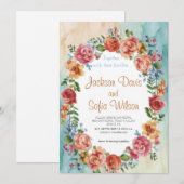 Elegant Boho Wildflower Wedding Uitnodiging (Voorkant / Achterkant)