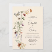 Elegant Boho Wildflower Wedding Uitnodiging (Voorkant)