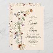 Elegant Boho Wildflower Wedding Uitnodiging (Voorkant / Achterkant)
