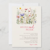 Elegant Boho Wildflower Wedding Uitnodiging (Voorkant)