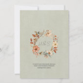 Elegant Boho Wildflower Wedding Uitnodiging (Achterkant)