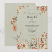 Elegant Boho Wildflower Wedding Uitnodiging (Voorkant / Achterkant)