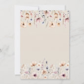 Elegant Boho Wildflower Wedding Uitnodiging (Achterkant)