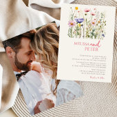 Elegant Boho Wildflower Wedding Uitnodiging