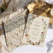 Elegant Boho Wildflower Wedding Uitnodiging