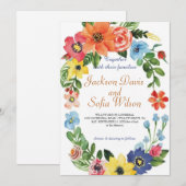 Elegant Boho Wildflower Wedding Uitnodiging (Voorkant / Achterkant)