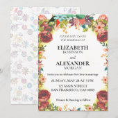 Elegant Boho Wildflower Wedding Uitnodiging (Voorkant / Achterkant)