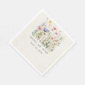Elegant Boho Wildflower Wedding Uitnodiging Servet (Hoek)