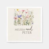 Elegant Boho Wildflower Wedding Uitnodiging Servet (Voorkant)