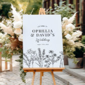 Elegant Boho Wildflower Wedding Welcome Sign Poster