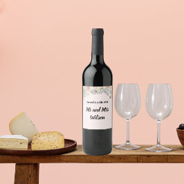 Elegant BOHO Wildflower Wedding Wijn Etiket