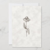 Elegant Boho Wildflower White Texture Wedding Kaart (Achterkant)
