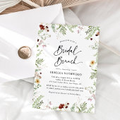 Elegant Boho Wildflowers Bridal Brunch Kaart