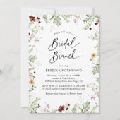 Elegant Boho Wildflowers Bridal Brunch Kaart (Voorkant)