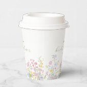 Elegant Boho Wildflowers Bridal shower Papieren Bekers (Rechts)