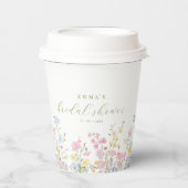 Elegant Boho Wildflowers Bridal shower Papieren Bekers (Voorkant)