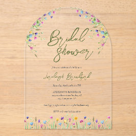 Elegant Boho wildflowers Script vrijgezellenfeest Acryl Uitnodigingen