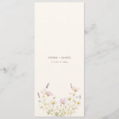 Elegant Boho wildflowers Script Wedding Menu (Achterkant)