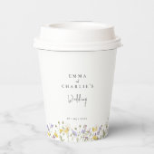 Elegant Boho Wildflowers Wedding Papieren Bekers (Achterkant)