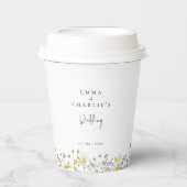 Elegant Boho Wildflowers Wedding Papieren Bekers (Voorkant)