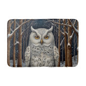 Elegant boho witte uil bos winterbos badmat (Voorkant)