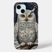 Elegant boho witte uil bos winterbos Case-Mate iPhone case (Achterkant)