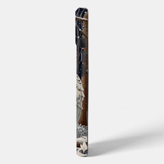 Elegant boho witte uil bos winterbos Case-Mate iPhone case (Achterkant / Links)