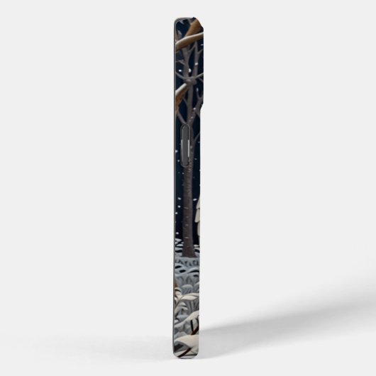 Elegant boho witte uil bos winterbos Case-Mate iPhone case (Achterkant / Rechts)