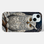 Elegant boho witte uil bos winterbos Case-Mate iPhone case (Achterkant (horizontaal))