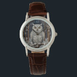 Elegant boho witte uil bos winterbos horloge<br><div class="desc">Dompel jezelf onder in de betoverende allure van dit elegante boheemse uilenkunstwerk, waar de elegantie van de natuur samenkomt met tijdloze kunstenaarschap. Dit prachtige stuk, tegen een weelderige achtergrond in het winterbos, vangt de serene schoonheid van een ongerept boslandschap, rijk aan ingewikkelde details van de met sneeuw bedekte bomen tegen...</div>