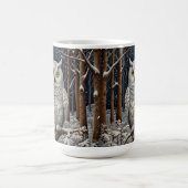 Elegant boho witte uil bos winterbos koffiemok (Center)